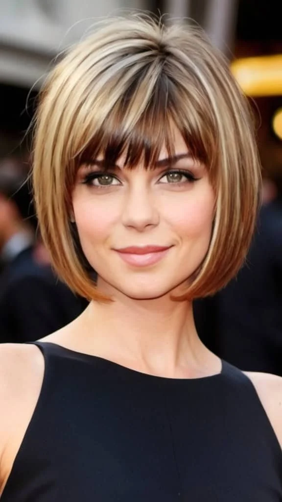 Graduated Bob with Bangs Short Sassy Haircuts