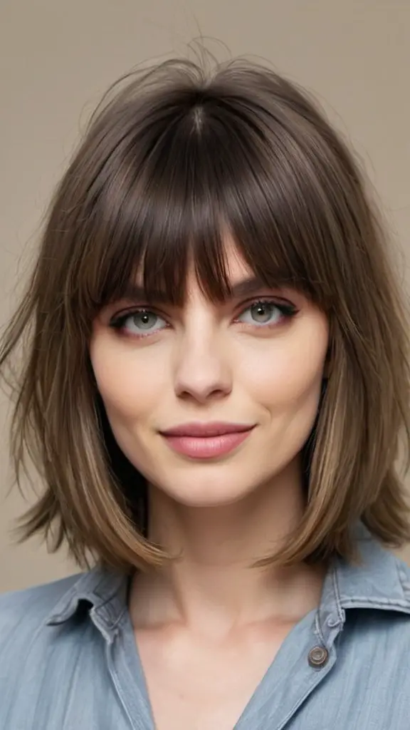Medium-Length Haircuts with Bangs