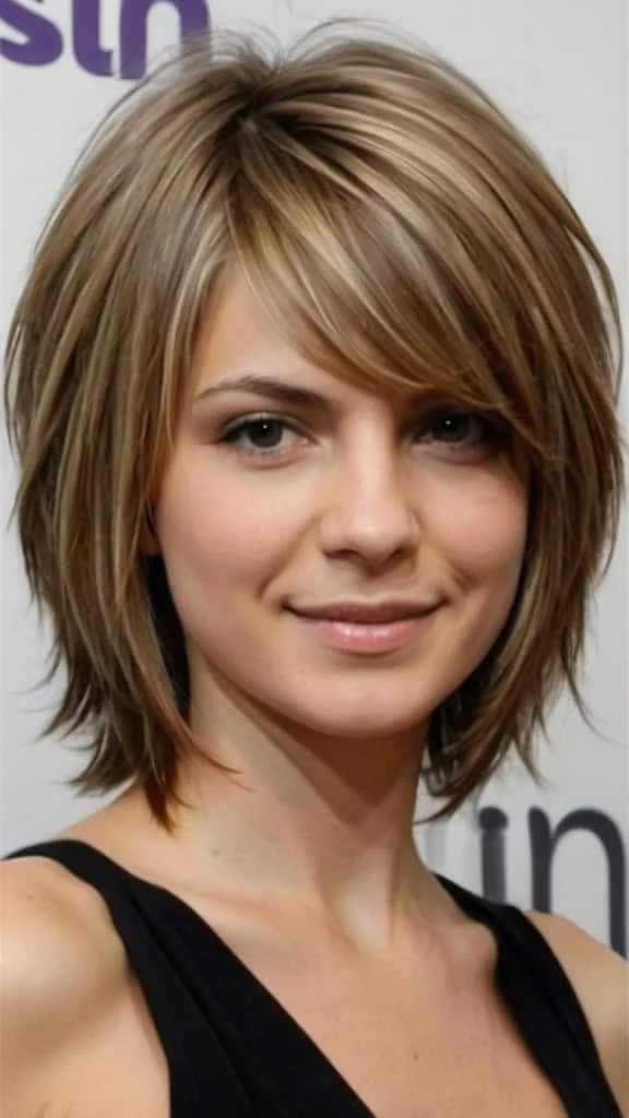 Layered Cut Medium Length Hairstyles for Thin Hair