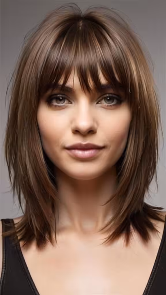 Layered Fringe - 21 Medium Hairstyles for Women for All Face Shapes for 2026