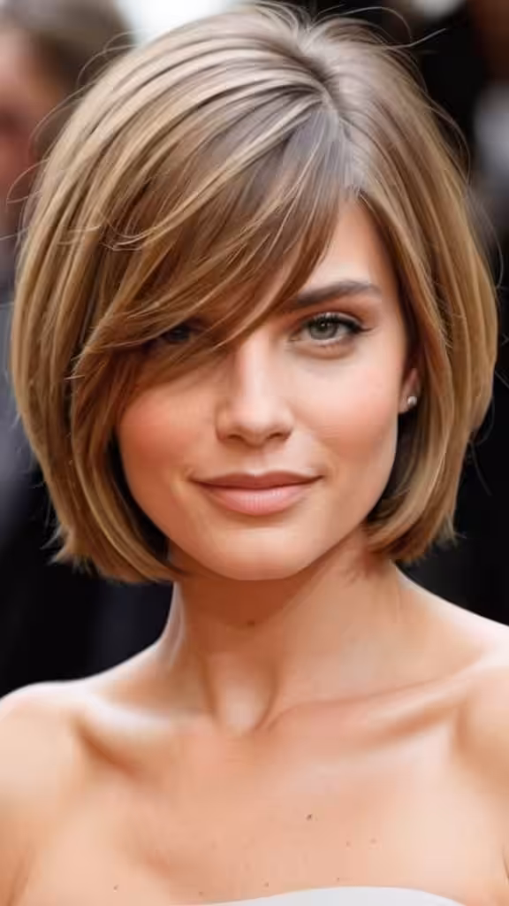 Layered Lob - 19 Short Haircuts for Oval Faces: Trending Now for 2026