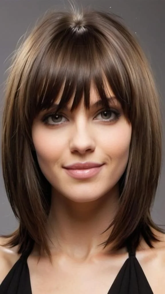 Layers With Angled Bangs Hairstyles for Medium Hair Length Hairstyles for Medium Hair Length
