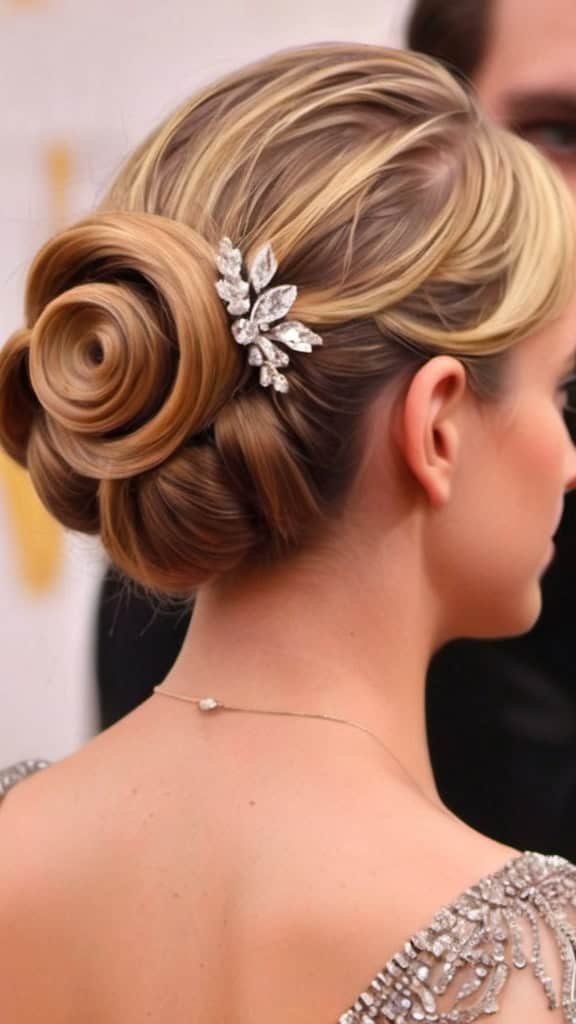 Low French Side Bun Prom Hairstyles for Short Hair