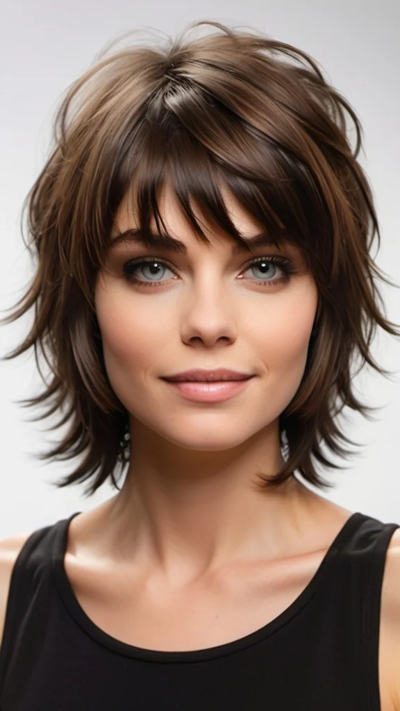 Short Angled Shag Medium Shag Haircut