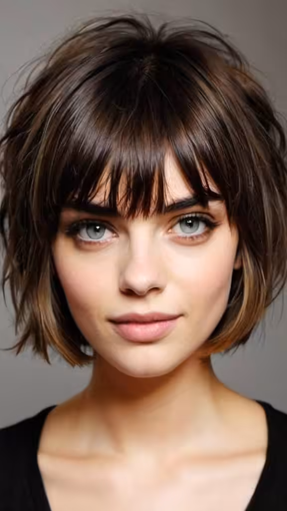 Messy Bob with Bangs Short Fringe Hairstyles