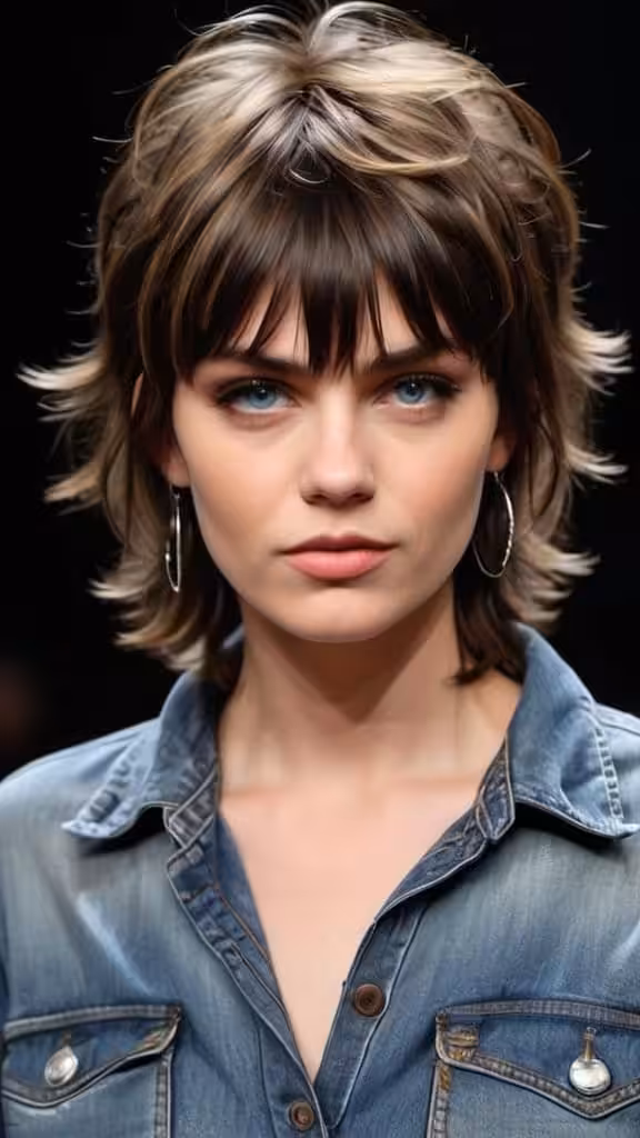 Messy Mullet Shag with Bangs Short Sassy Haircuts