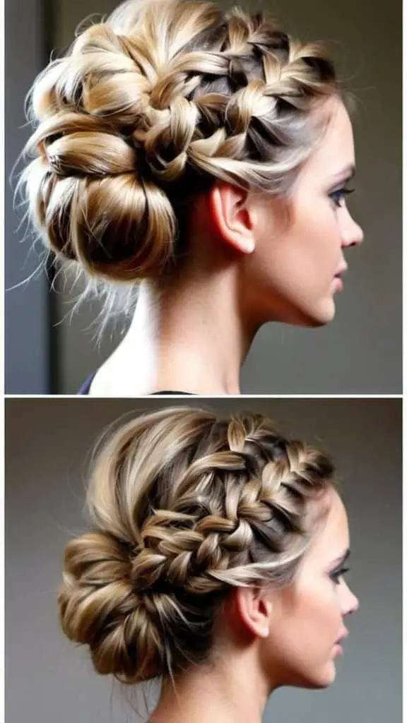 Messy Updo With Braids Easy Updos for Medium Hair Easy Updos for Medium Hair