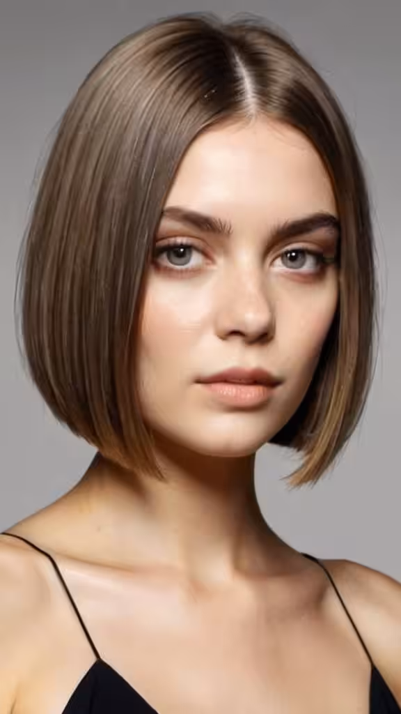 Middle Parted Blunt Bob Bob Haircuts for Fine Hair