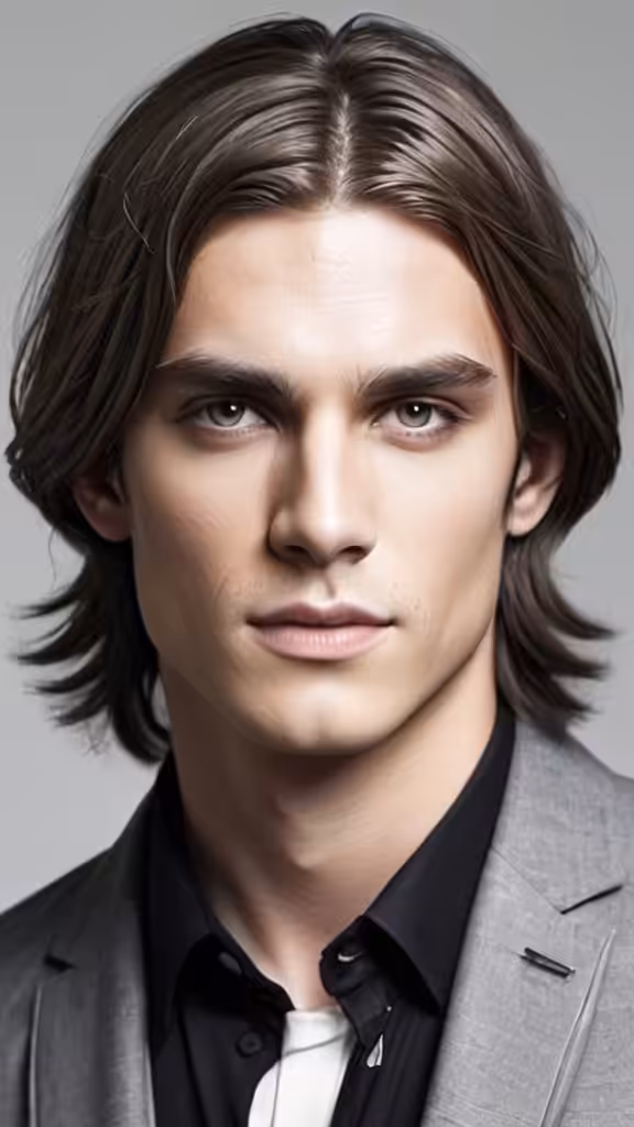 Middle Parted Long Hair - Men's Hairstyles