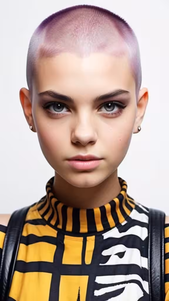 Pattern Dyed Buzz Cut Buzz Cuts for Girls
