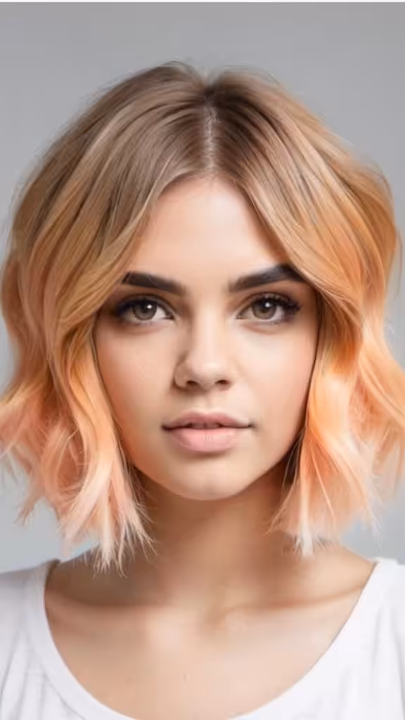 Peach Blonde Ombre - Flatter Your Face: 16 Short Ombre Hair for All Skin Tones