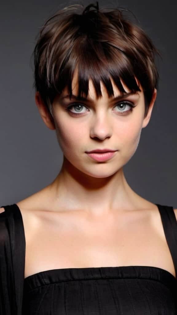 Pixie with Choppy Bangs Short Fringe Hairstyles