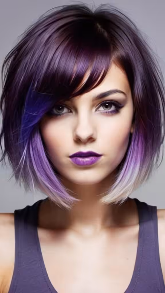 Purple Ombre On Short Hair
