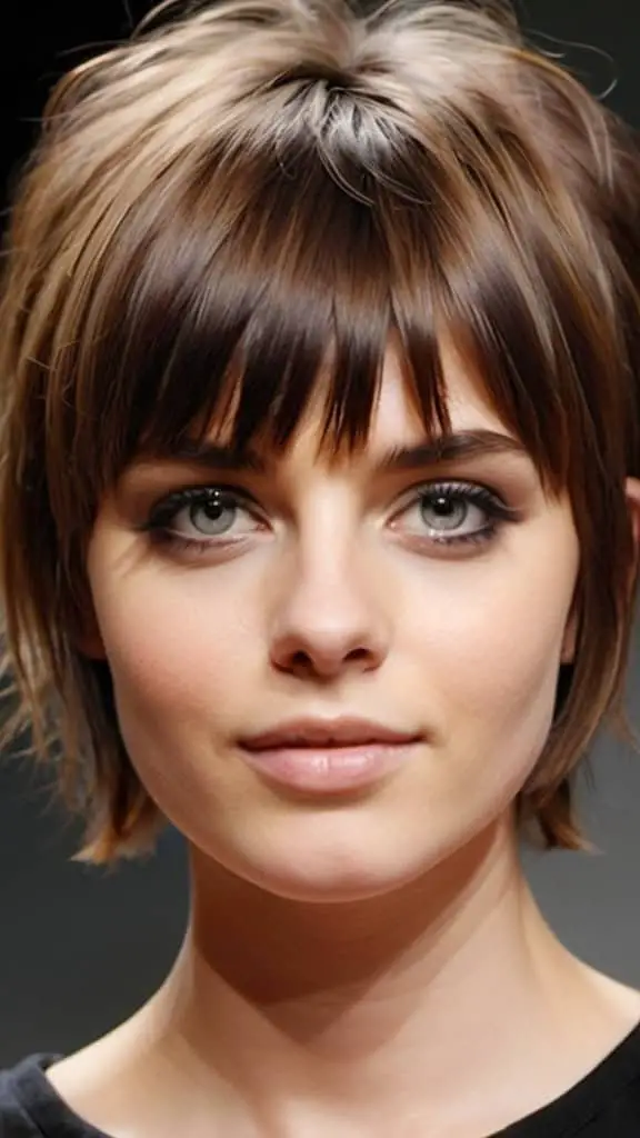 Razored Hair with Short Fringe Short Fringe Hairstyles
