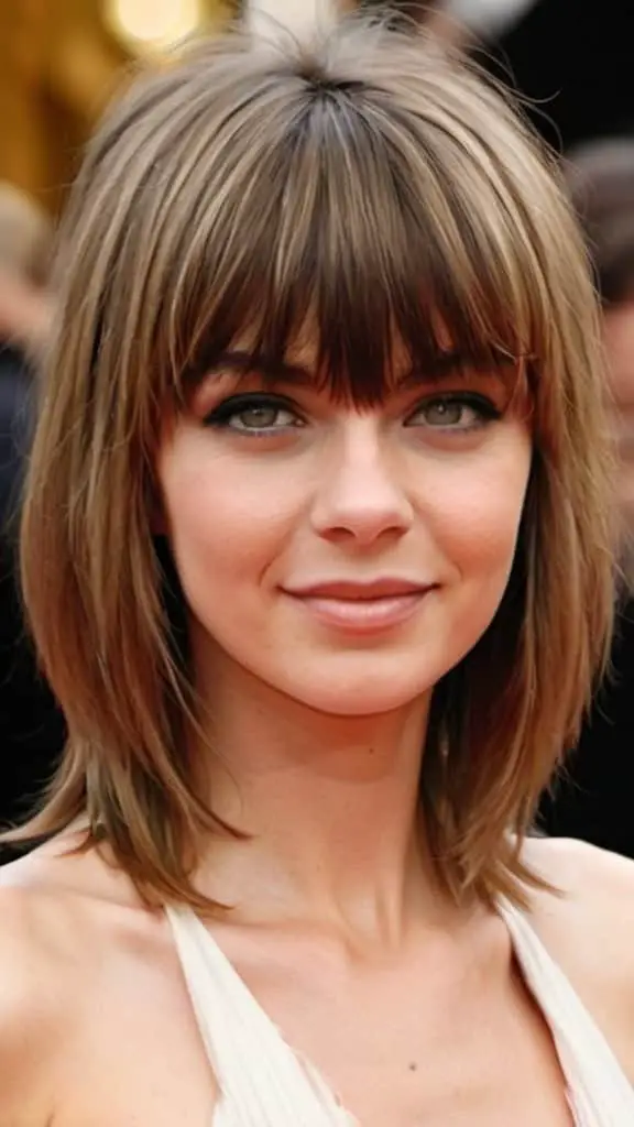 Razored Layers with Bangs Hairstyles for Medium Hair Length Hairstyles for Medium Hair Length
