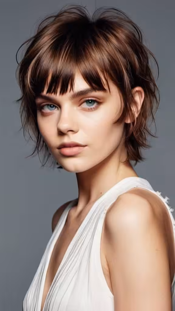 Razored Shag with Micro Bangs Short Fringe Hairstyles