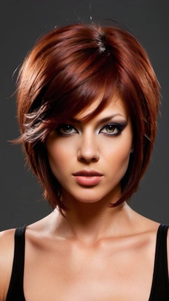 Red Wolf Cut Daring Medium-Length Wolf Cut