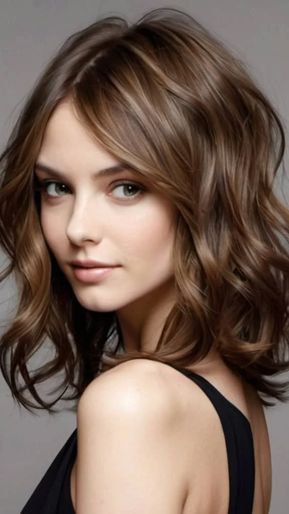 Romantic Waves Medium Length Hairstyles for Thin Hair