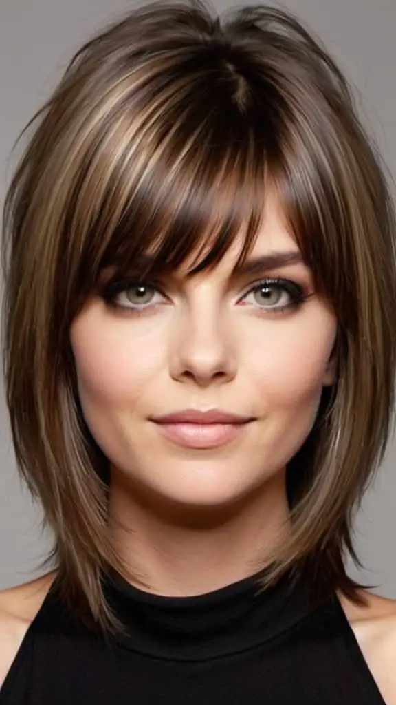 Shag with Face-Framing Layers Straight Hairstyles for a Stylish Look