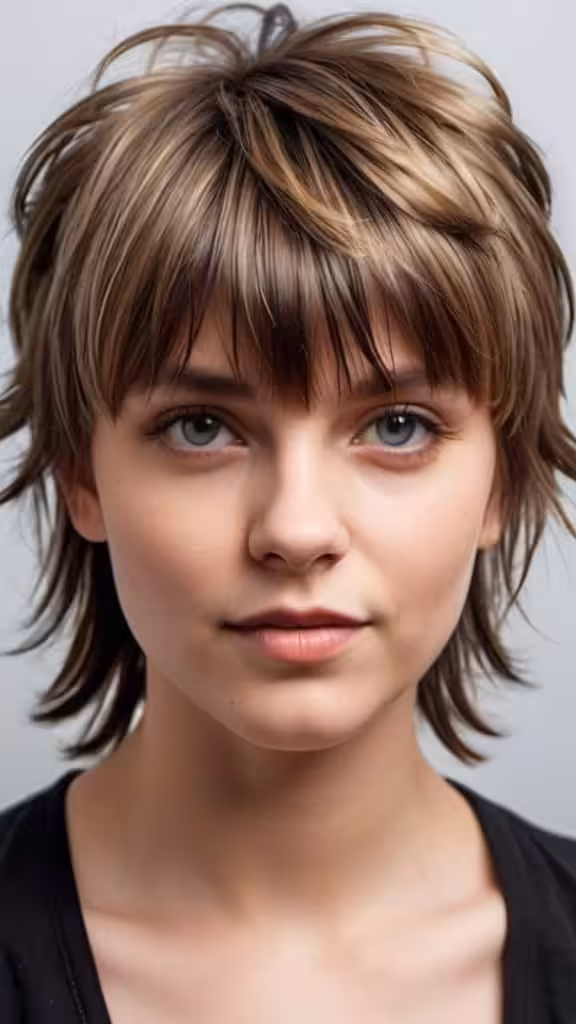 Shaggy Mullet with Rounded Bangs Short Fringe Hairstyles