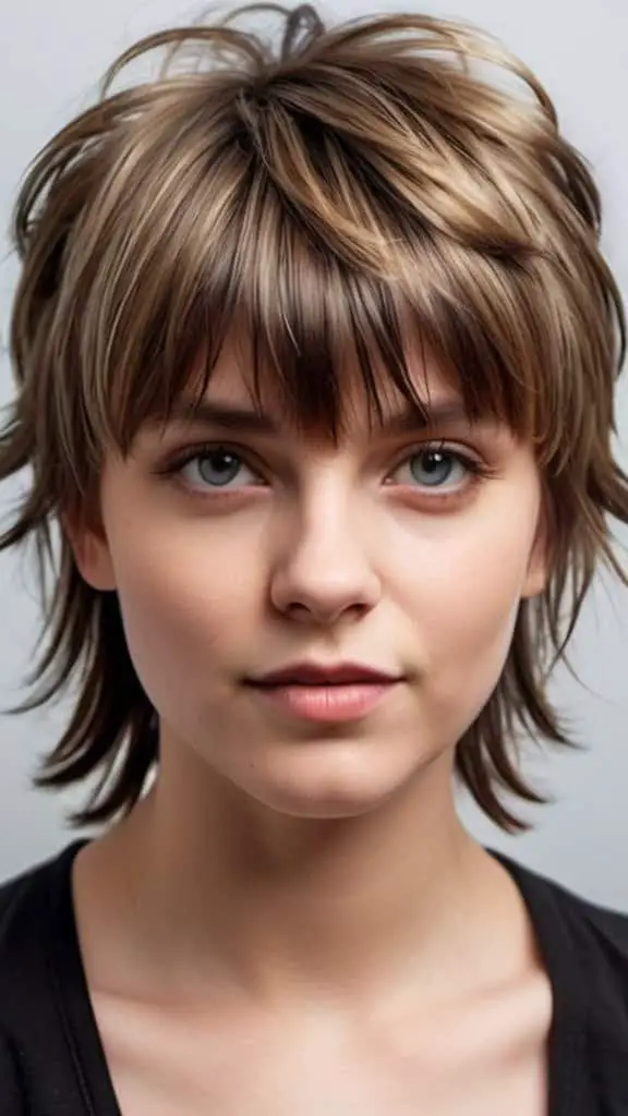 Shaggy Mullet with Rounded Bangs Short Fringe Hairstyles
