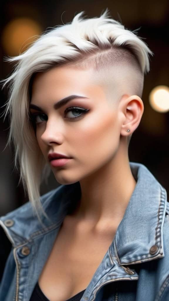 Shaved Sides Wolf Haircut Daring Medium-Length Wolf Cut