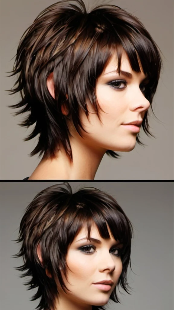 Short Angled Shag Medium Shag Haircut