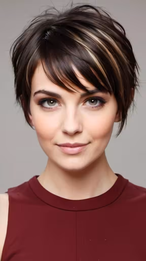 Short Cut With Side Swept Bangs