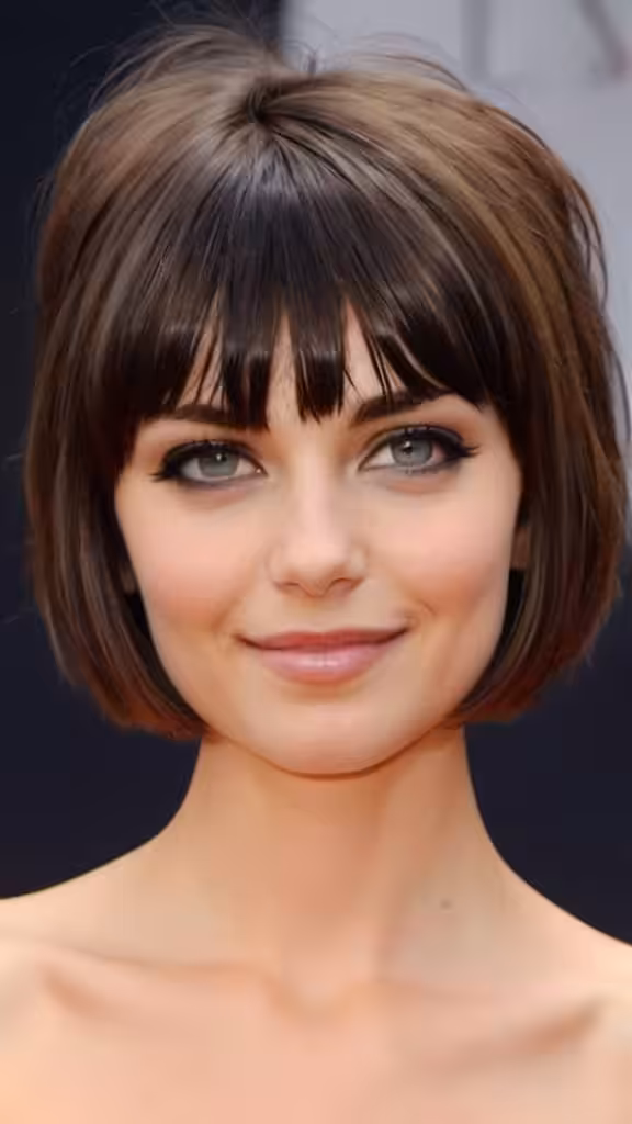 Short Hair with Curved Bangs Short Fringe Hairstyles