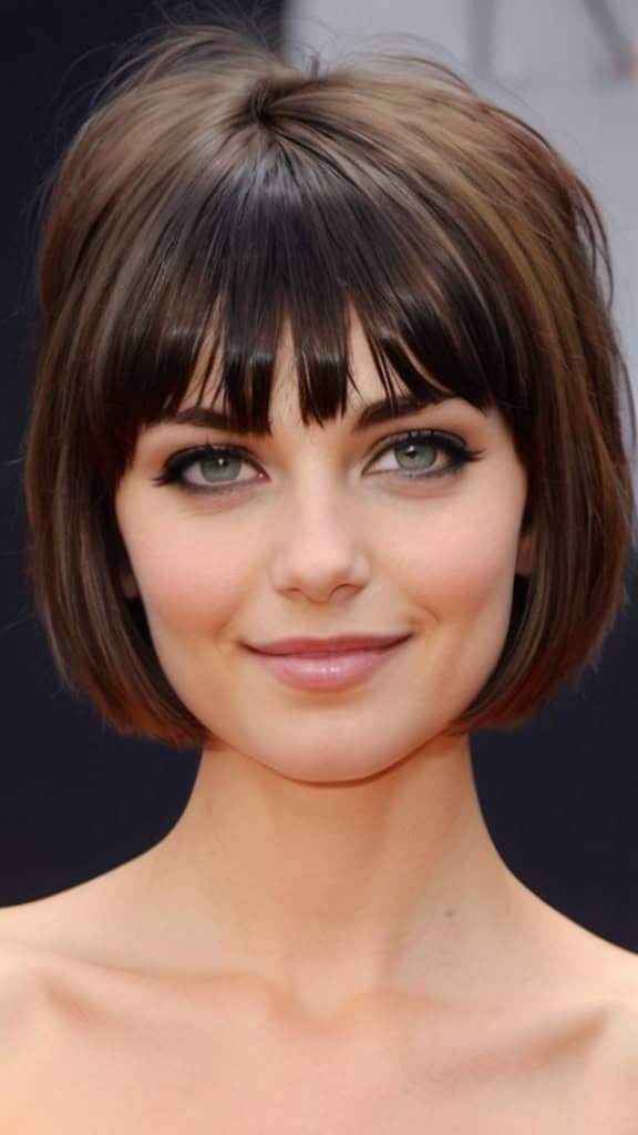 Short Hair with Curved Bangs Short Fringe Hairstyles