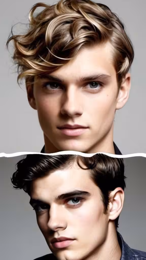 Short Side Parted Wavy Hair - Men's Hairstyles