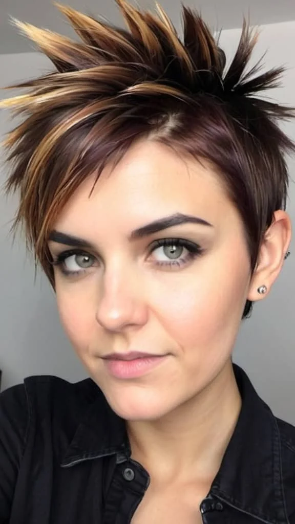 Edgy Short Hair with Highlights
