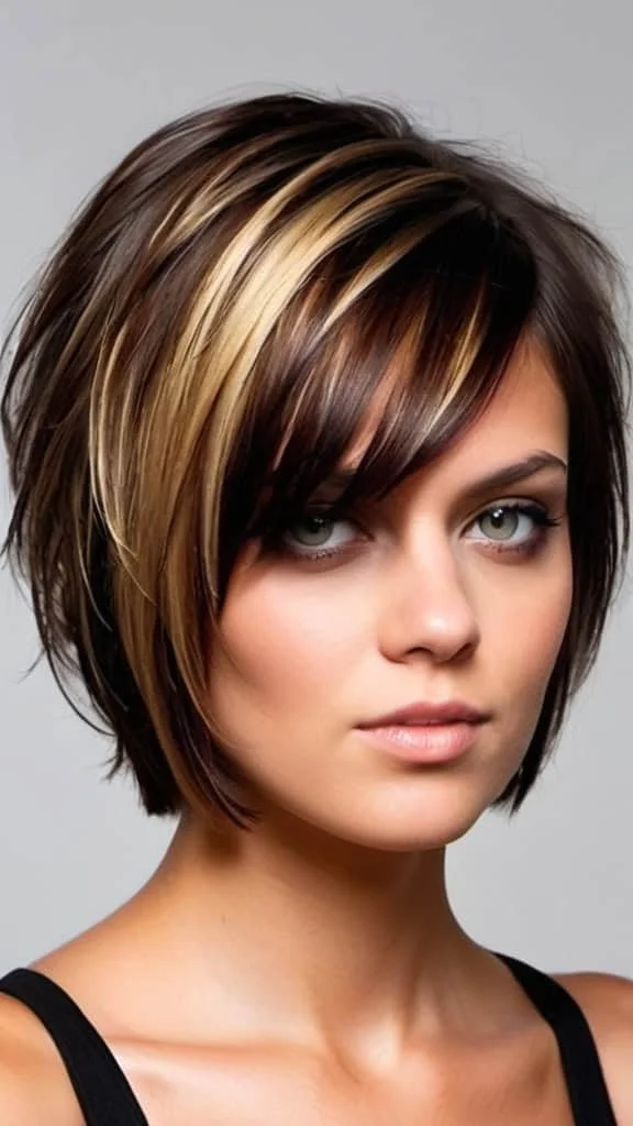 Edgy Short Hair with Highlights
