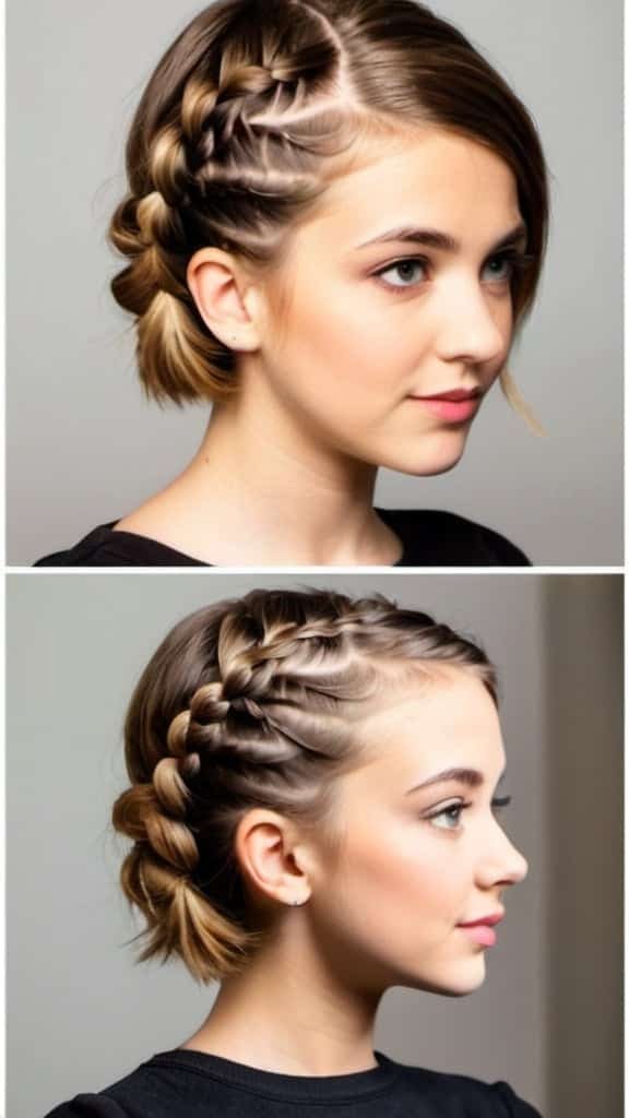Side Braided Short Hairstyle Prom Hairstyles for Short Hair