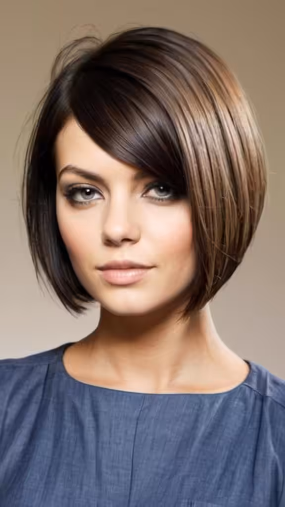 Side Parted Asymmetrical Bob Medium Side Part Haircut