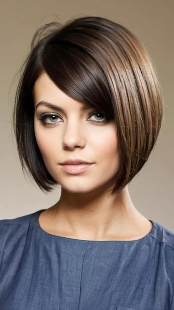 Side Parted Asymmetrical Bob Medium Side Part Haircut Medium Side Part Haircut