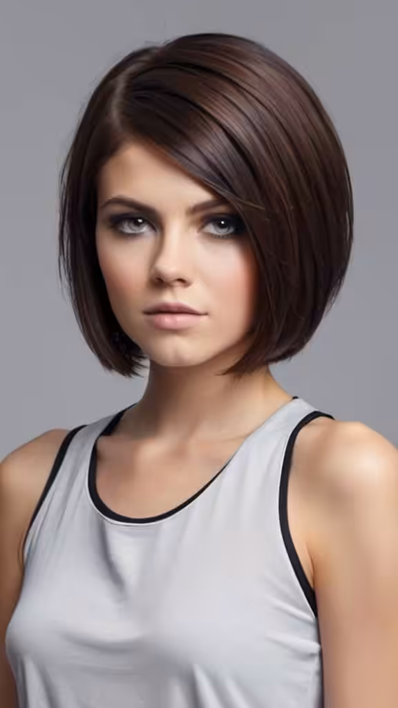 Side-Parted Bixie Cut Medium Side Part Haircut