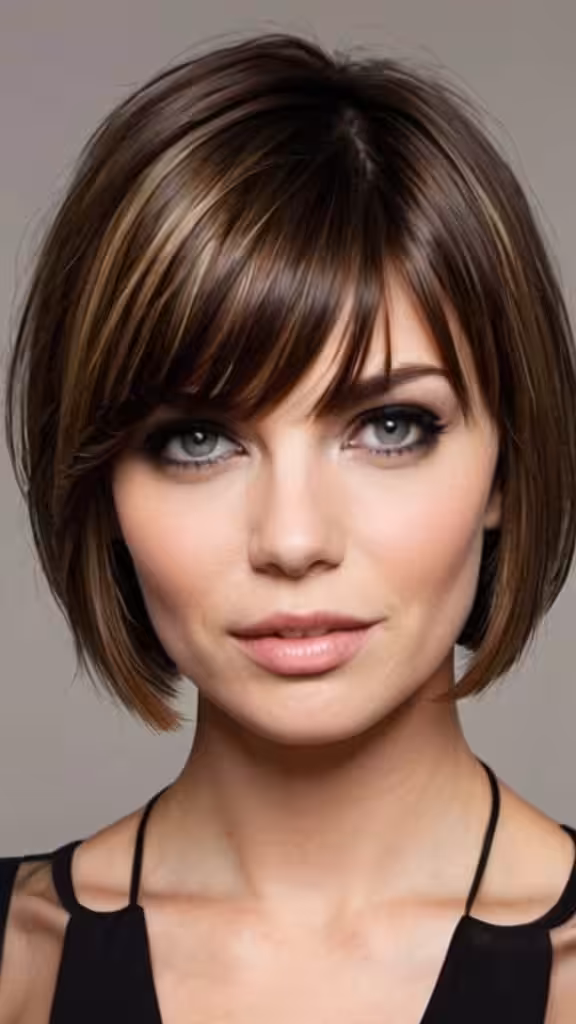 Side Parted Bob Short Sassy Haircuts