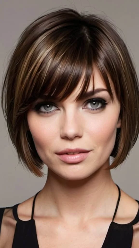 Side Parted Bob Short Sassy Haircuts