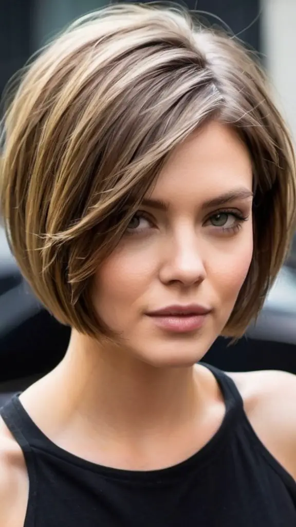 Side-Parted Bob Low Maintenance Short Haircuts