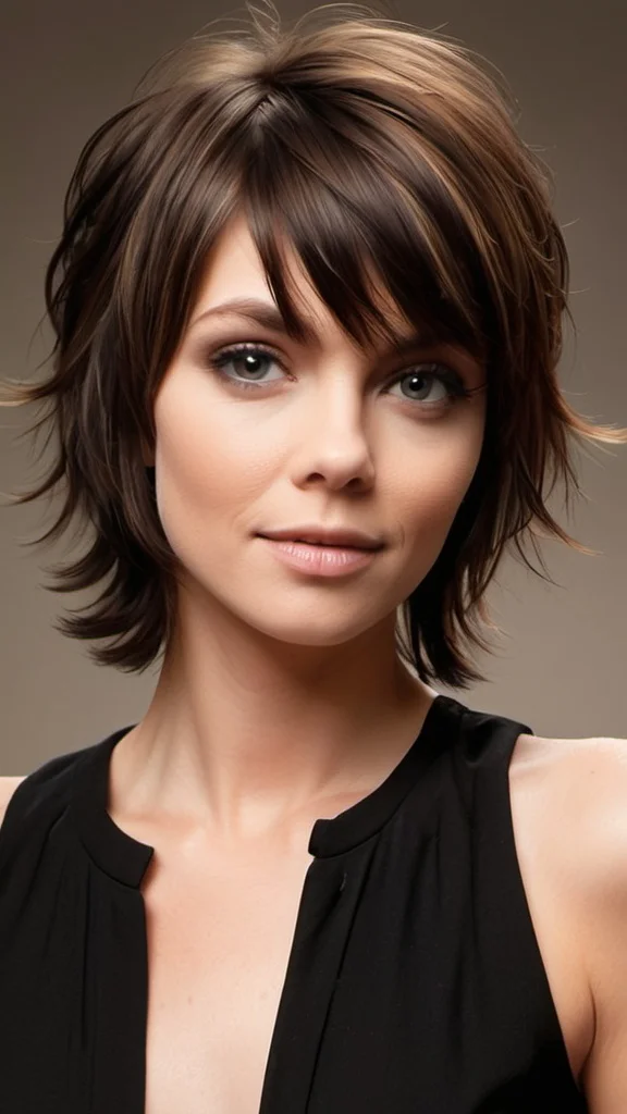 Short Angled Shag Medium Shag Haircut