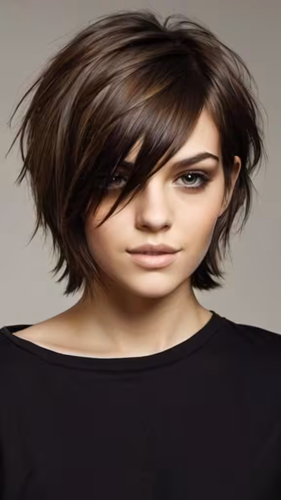 Side Parted Shaggy Asymm Medium Side Part Haircutetrical Cut Medium Side Part Haircut
