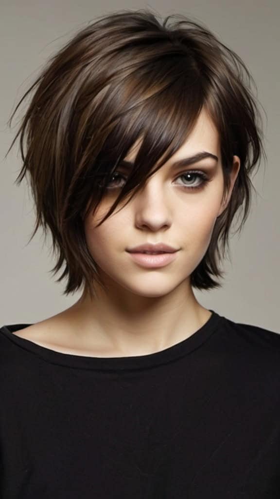 Side Parted Shaggy Asymm Medium Side Part Haircutetrical Cut Medium Side Part Haircut
