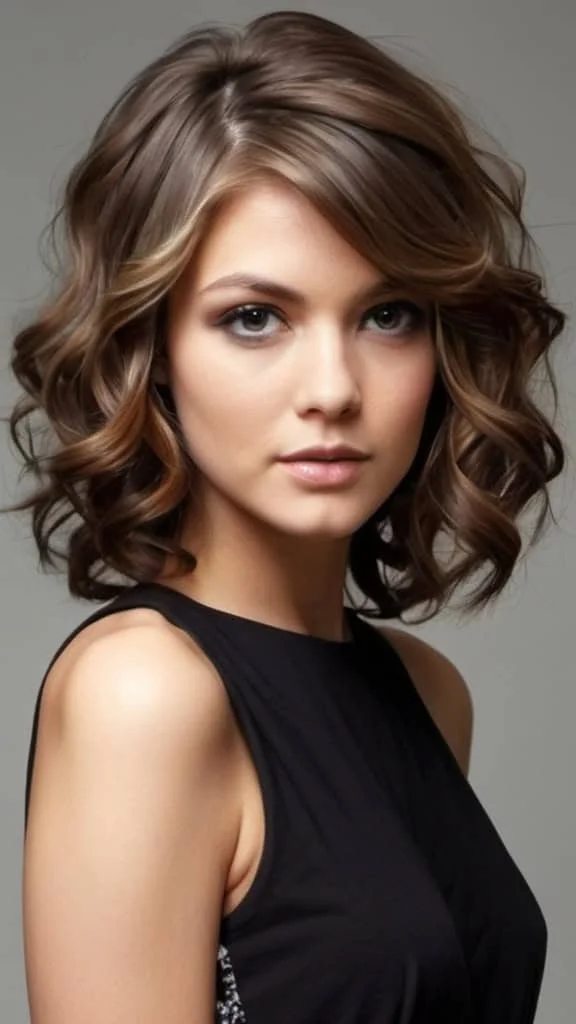 Side Swept Wavy Hair Medium Side Part Haircut Medium Side Part Haircut