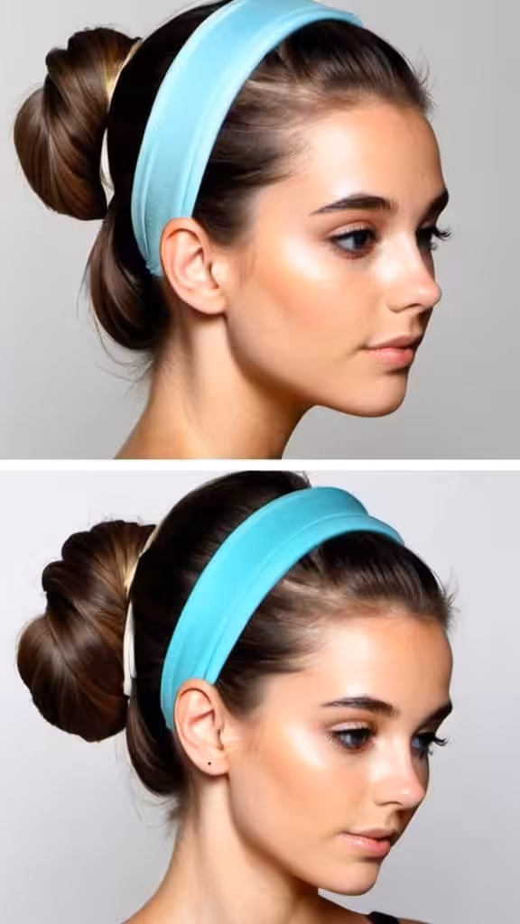 Sleek Bun With Headband Hairstyles with Headbands