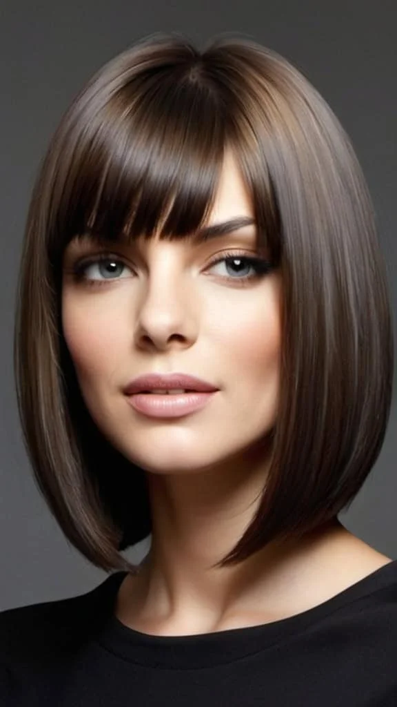 Sleek Long Bob Medium Straight Hairstyles and Haircuts