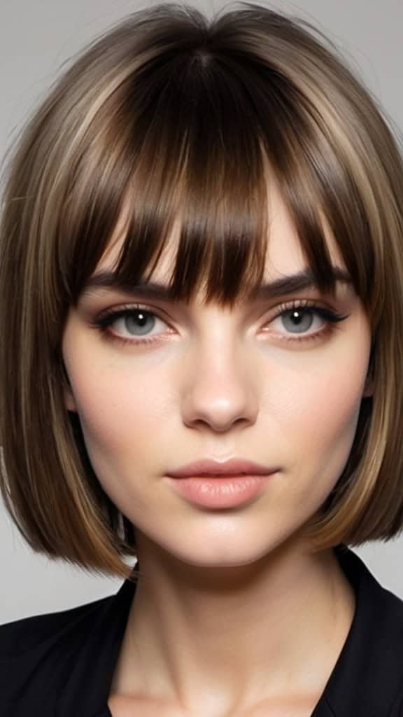 Sliced Bob with Wispy Bangs Straight Hairstyles for a Stylish Look