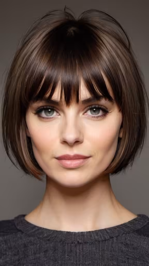 Soft and Blunt Bangs Short Sassy Haircuts