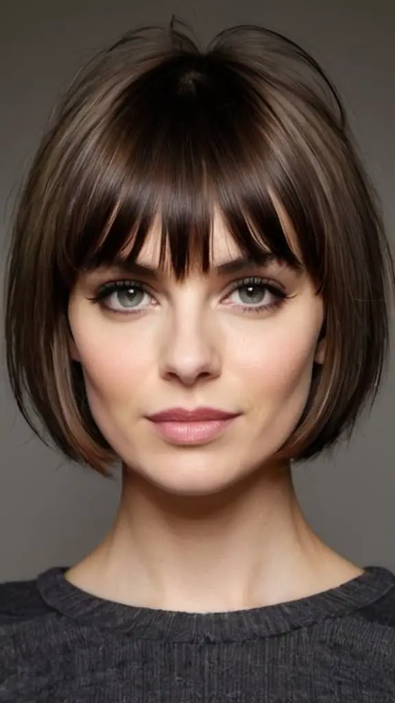 Soft and Blunt Bangs Short Sassy Haircuts