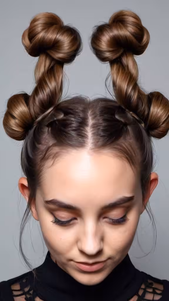 Space Buns hairstyle - 21 Medium Hairstyles for Women for All Face Shapes for 2026